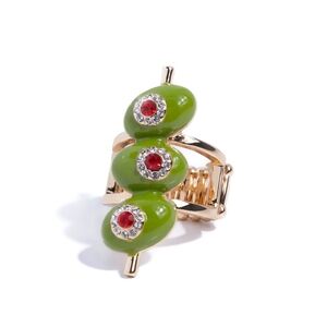 Vibrant Green and Gold Statement Ring